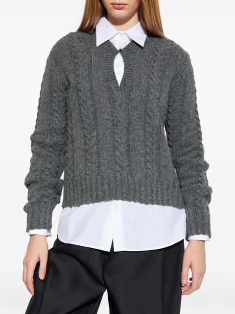 LOEWE cable-knit keyhole knitwear - Grey