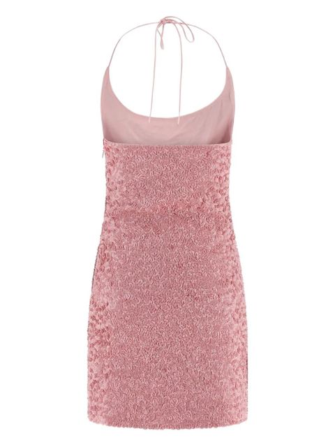 Balmain all-over sequin halter-neck mini dress - Pink