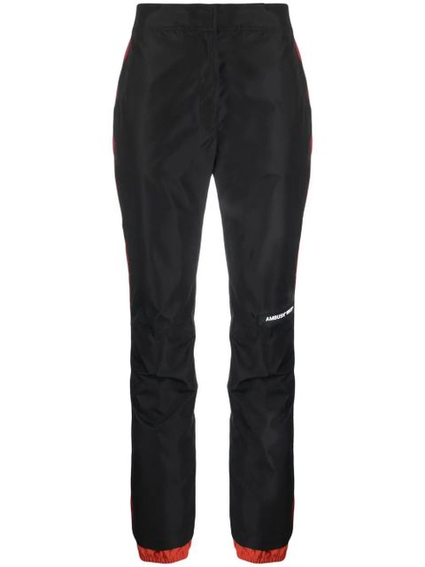 AMBUSH contrast-trim logo-panel trousers - Black - zdjęcie produktu nr 1