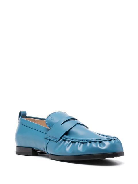 Tod's flat leather loafers - Blue