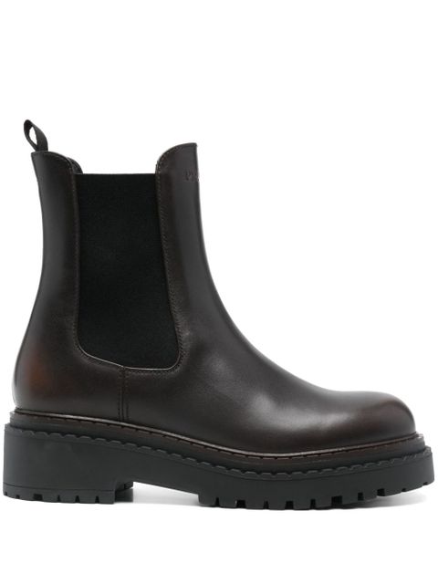 Prada 55mm logo-debossed boots - Brown