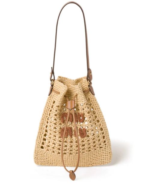 Miu Miu woven raffia mini bag - Neutrals - zdjęcie produktu nr 1