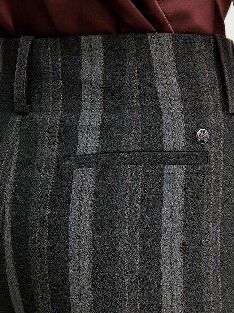 Mos Mosh spodnie EVINE damskie kolor szary szerokie high waist 173851