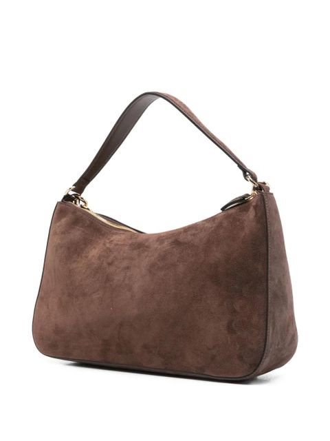 TWINSET Liliane chain-embellished suede shoulder bag - Brown - zdjęcie produktu nr 2