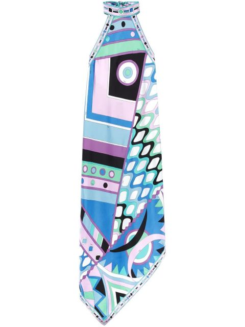 PUCCI Vivara-print halterneck silk dress - Blue - zdjęcie produktu nr 1