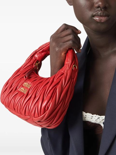 Miu Miu Wander matelassé nappa leather bag - Red