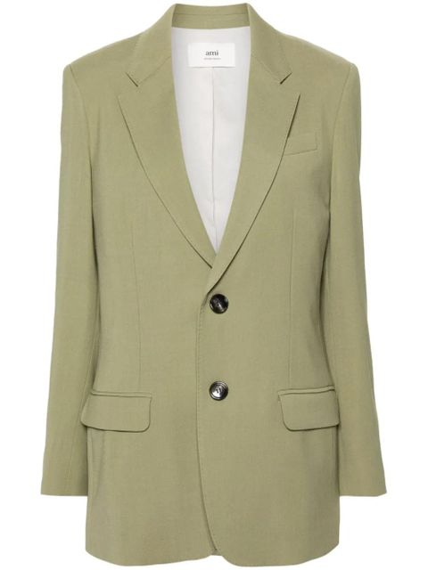 AMI Paris single-breasted textured blazer - Green - zdjęcie produktu nr 1