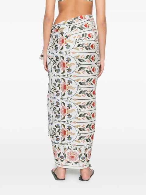 FARM Rio floral-print sarong - White