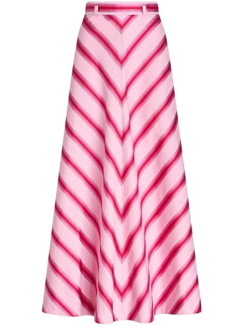 ETRO stripe-print A-line shaped skirt - Pink - zdjęcie produktu nr 1
