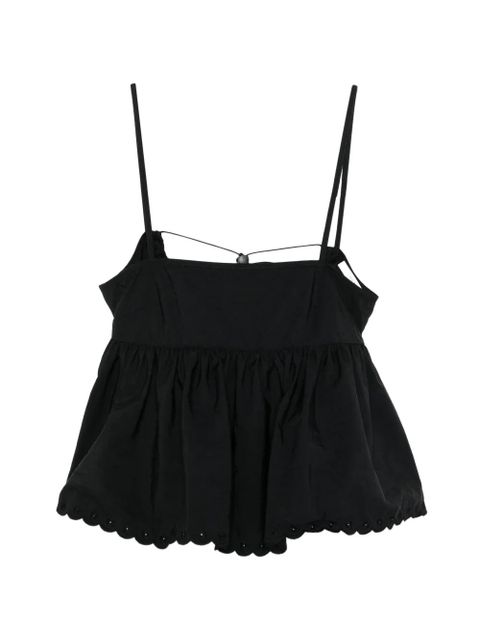 Cecilie Bahnsen Selena embroidered taffeta top - Black - zdjęcie produktu nr 1