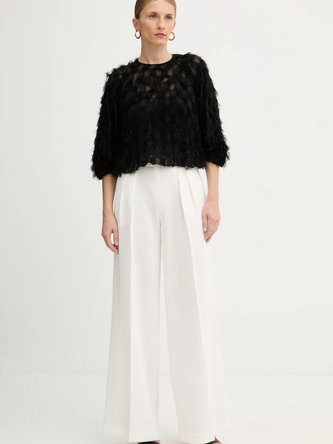 BOSS bluzka damska kolor czarny wzorzysta 50546822