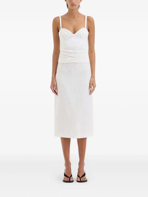 SIR. floral-embroidered midi skirt - Neutrals - zdjęcie produktu nr 2