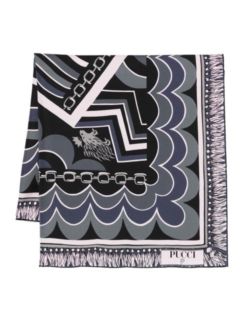 PUCCI printed silk scarf - Black - zdjęcie produktu nr 1