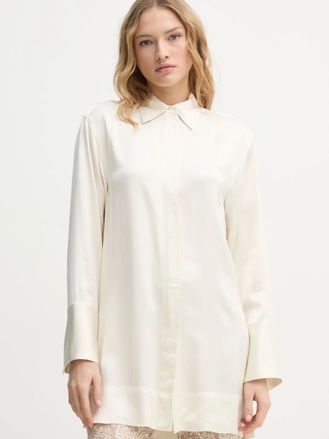 Day Birger et Mikkelsen koszula Lea damska kolor beżowy relaxed z kołnierzykiem klasycznym DAY65243793 - zdjęcie produktu nr 1