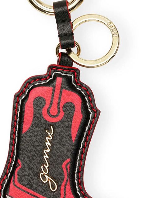 GANNI Western Boot keyring - Red