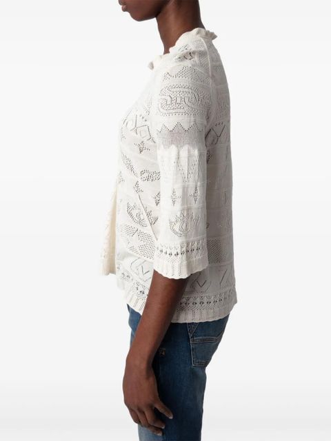 Zadig&Voltaire Taho openwork-knit top - White