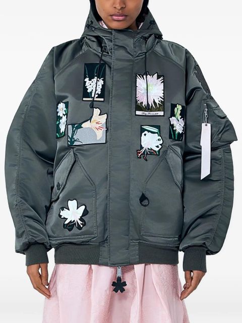 Cecilie Bahnsen x Alpha X CB N-2B floral-appliqué bomber jacket - Green - zdjęcie produktu nr 1