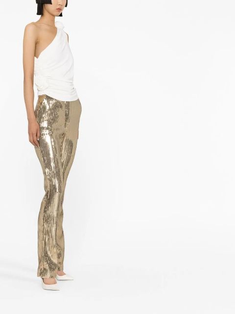 Magda Butrym draped one-shoulder top - White