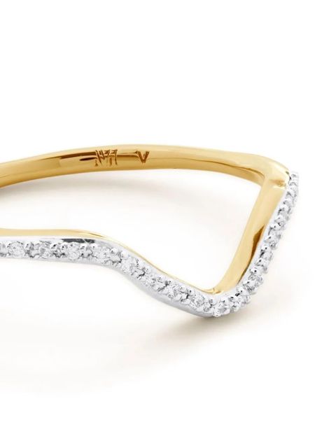 Monica Vinader Riva diamong stacking ring - Gold