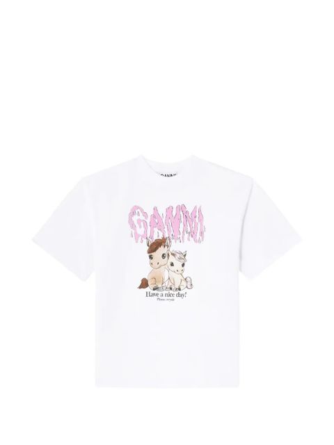 GANNI horse-print T-shirt - White - zdjęcie produktu nr 1