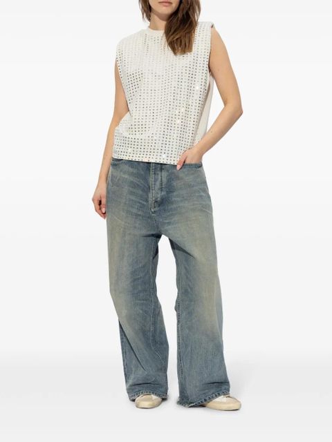 Golden Goose crystal-embellished cotton top - White - zdjęcie produktu nr 2