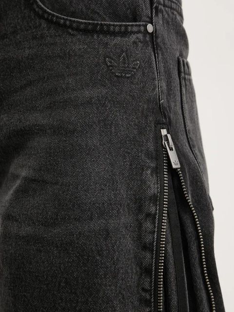 adidas Originals jeansy DENIM ZIP PANT damskie kolor czarny JX9211