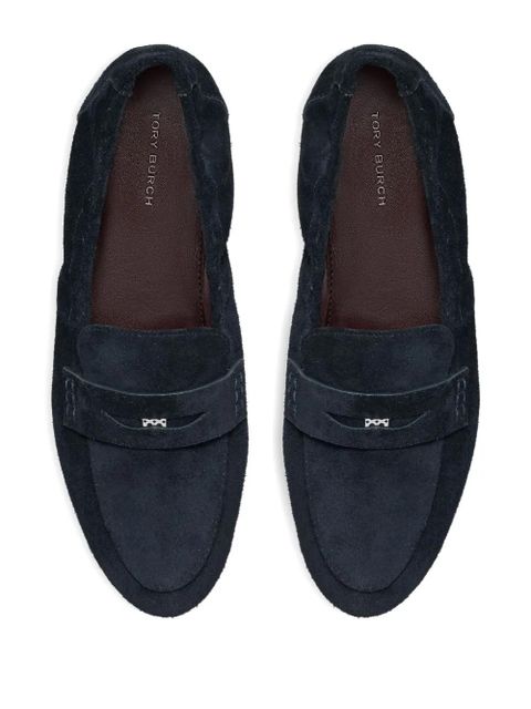 Tory Burch penny-strap suede loafers - Blue