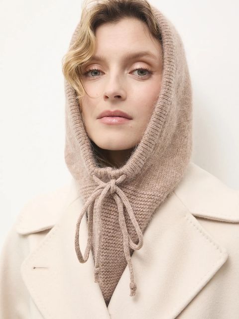 Answear.LAB kaptur z dodatkiem wełny kolor brązowy - zdjęcie produktu nr 1