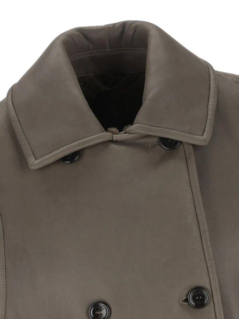 Max Mara double-breasted shearling coat - Green