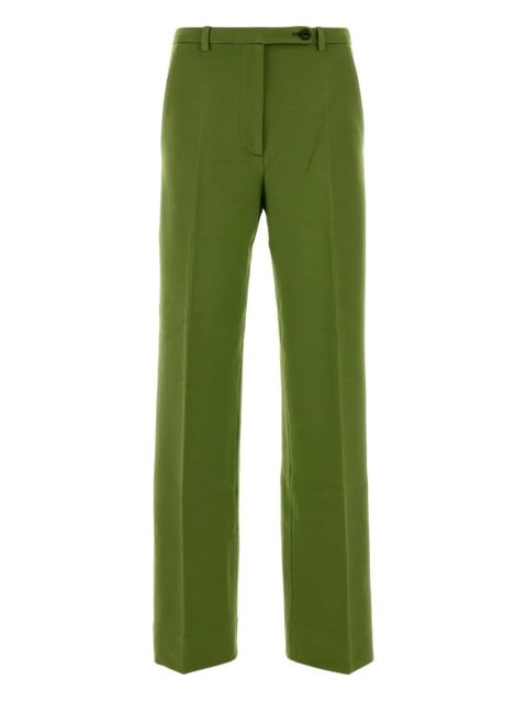 Miu Miu logo-patch trousers - Green - zdjęcie produktu nr 1
