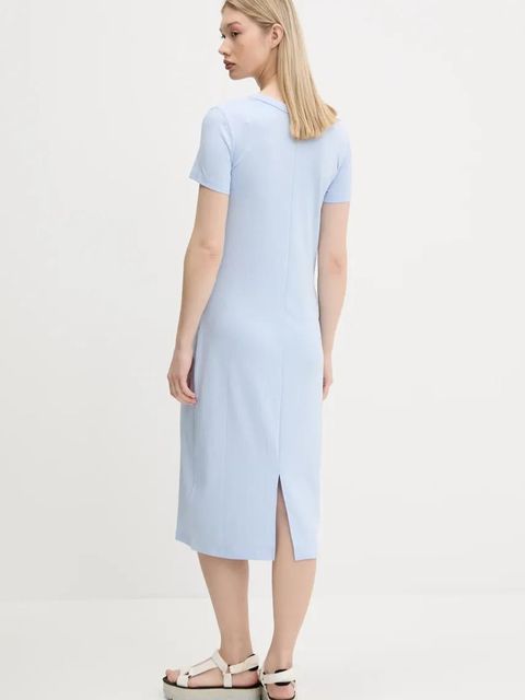 Tommy Jeans sukienka kolor niebieski midi rozkloszowana DW0DW19721 - zdjęcie produktu nr 2