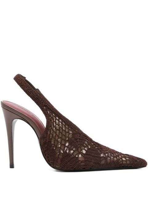 Magda Butrym 100mm slingback knitted pumps - Brown - zdjęcie produktu nr 1