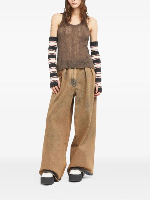 Alanui Desert Drift cable-knit tank top - Brown