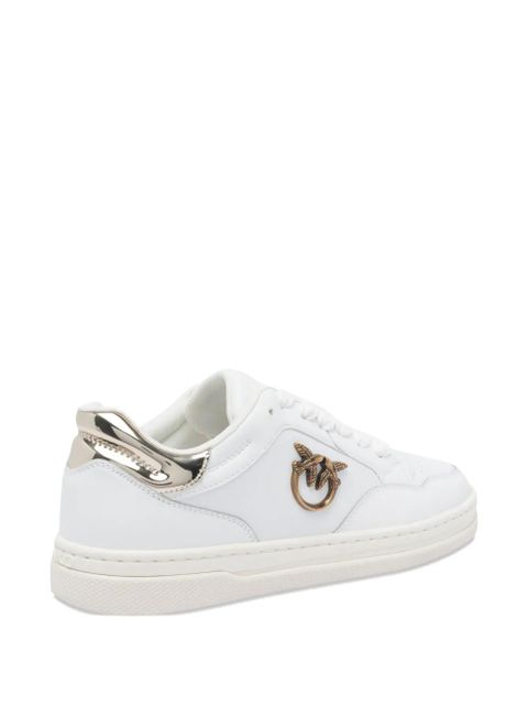 PINKO metallic-panel lace-up sneakers - White