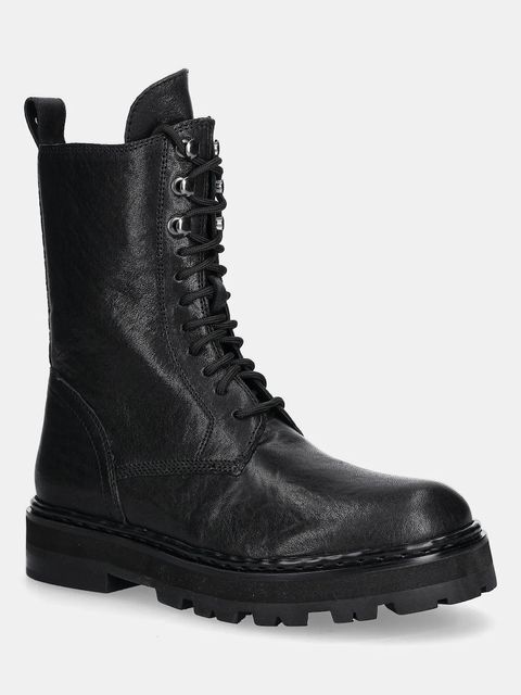 Patrizia Pepe workery skórzane damskie kolor czarny na platformie 8Y0122 L005 FB30 - zdjęcie produktu nr 1