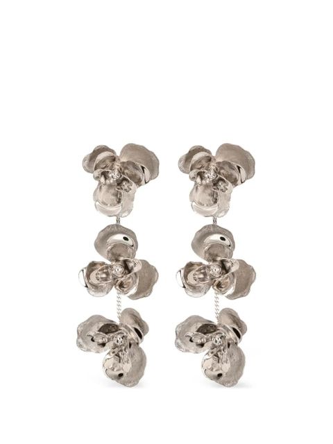 Jennifer Behr Braelynn floral drop earrings - Silver - zdjęcie produktu nr 1