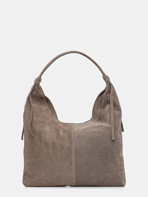 Answear.LAB torebka zamszowa kolor beżowy