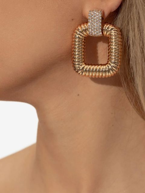 Self-Portrait square twisted earrings - Gold - zdjęcie produktu nr 2