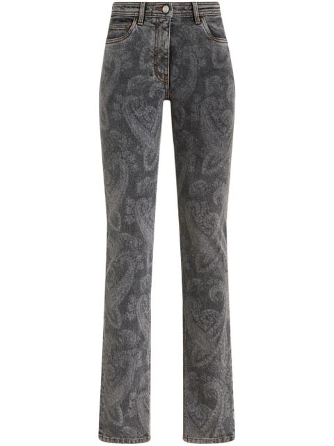 ETRO high-rise paisley-print straight-leg jeans - Grey - zdjęcie produktu nr 1