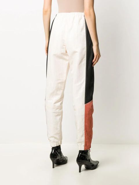 Marine Serre contrast panel cuffed trousers - Neutrals