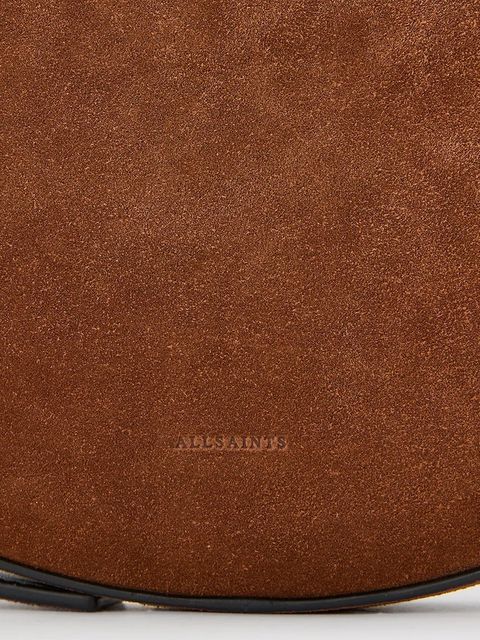 AllSaints torebka zamszowa HALFMOON kolor brązowy W334XC