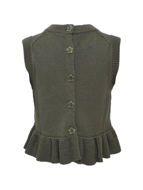Cecilie Bahnsen ruffled vest - Green - zdjęcie produktu nr 2