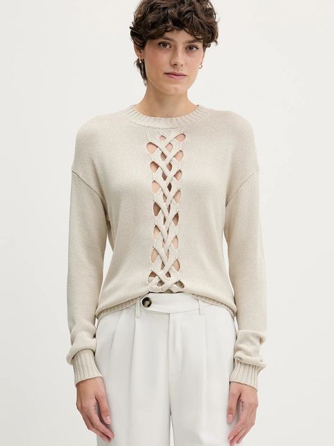 Sisley sweter damski kolor beżowy lekki 1XGYM106I - zdjęcie produktu nr 1