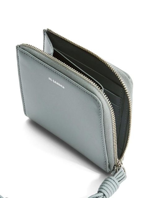 Jil Sander Tangle leather card holder - Grey