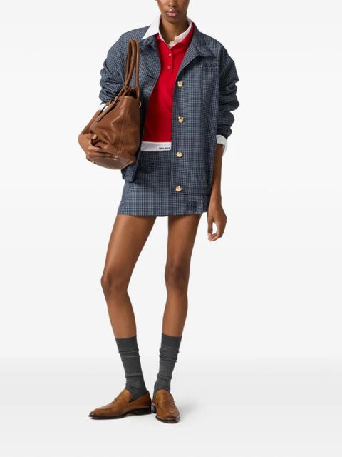 Miu Miu check-pattern mini skirt - Blue