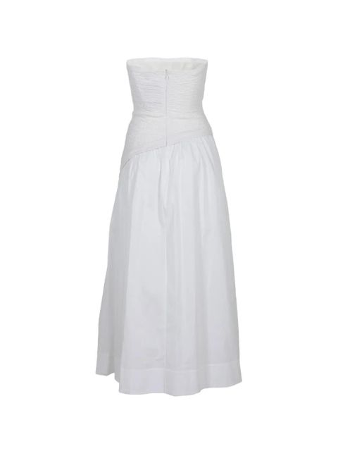 STAUD Nia strapless seersucker maxi dress - White - zdjęcie produktu nr 2