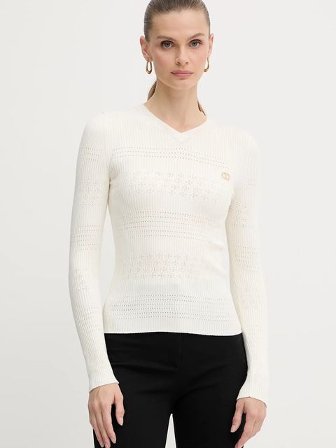 Twinset sweter damski kolor beżowy lekki 252TP3241 - zdjęcie produktu nr 1