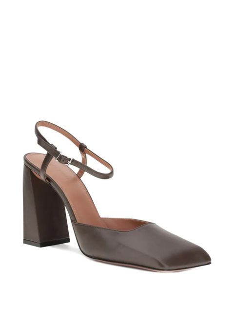 Amina Muaddi 95mm Charlotte Pumps - Brown