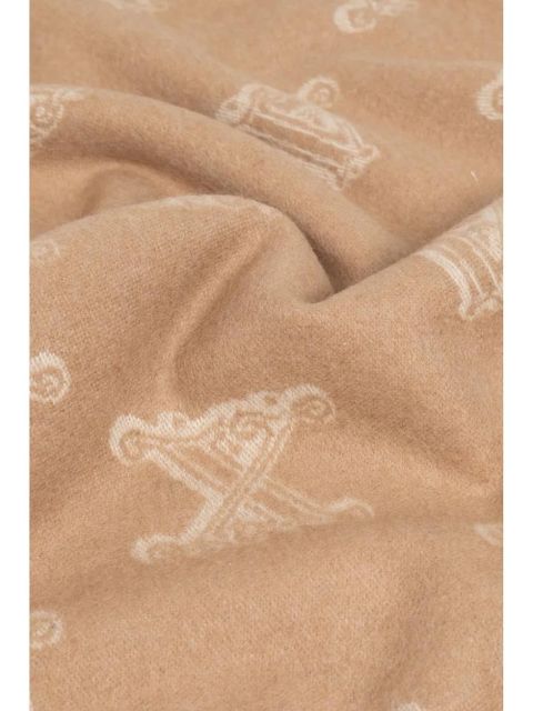 Max Mara embroidered logo pattern scarf - Neutrals