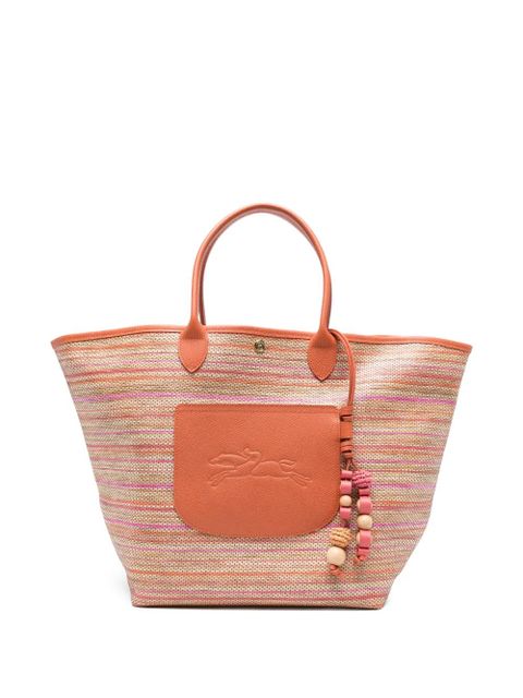Longchamp Le Pliagestriped appliqué tote bag - Neutrals - zdjęcie produktu nr 1